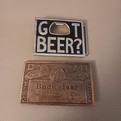 BUDWEISER AND GOT BEER? BELT BUCKLES