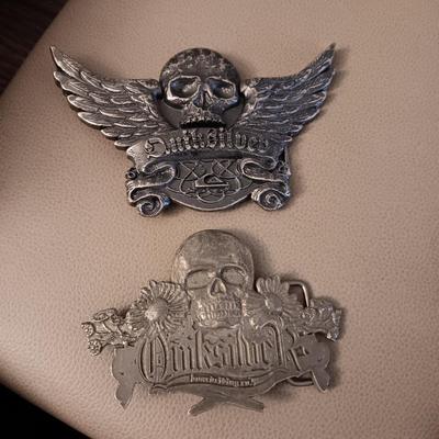 2 QUIK SILVER BELT BUCKLES
