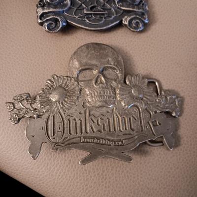2 QUIK SILVER BELT BUCKLES