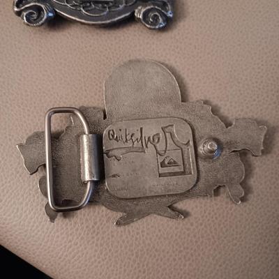 2 QUIK SILVER BELT BUCKLES