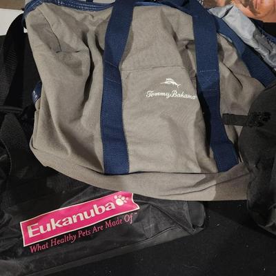 Sale Photo Thumbnail #391: Tommy Bahamas Duffle Bag Lot Vintage w/ Eagle Claw Tro Kar Bag & Eukanuba Duffle