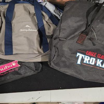 Sale Photo Thumbnail #390: Tommy Bahamas Duffle Bag Lot Vintage w/ Eagle Claw Tro Kar Bag & Eukanuba Duffle
