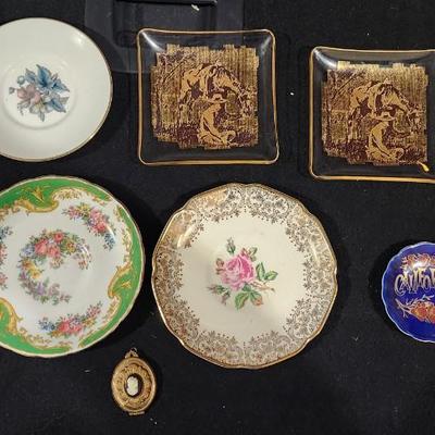 Sale Photo Thumbnail #396: Antique Rudolf Wachter Decorated Johann Haviland Teacup Lot w/ Vintage Plates & Trays