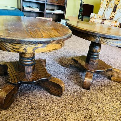 Sale Photo Thumbnail #34: Solid Oak Oval Side Table 
Size Top 28 in x 24 in and 20in tall