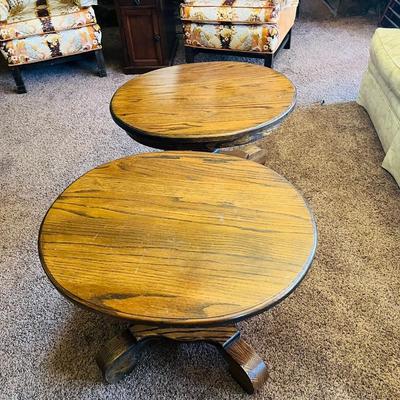 Sale Photo Thumbnail #36: Solid Oak Oval Side Table 
Size Top 28 in x 24 in and 20in tall