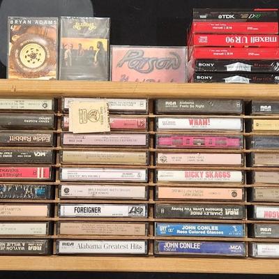 Sale Photo Thumbnail #409: Huge Vintage Cassette Lot w/ holders Poisen Willie Nelson & Alabama plus much more