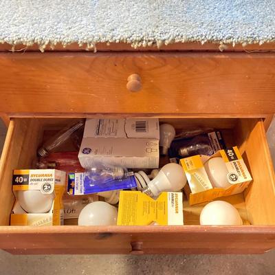 LOT 80: Basement Finds - Large Collection of Household Items, Light Bulbs, Office Supplies and Much More