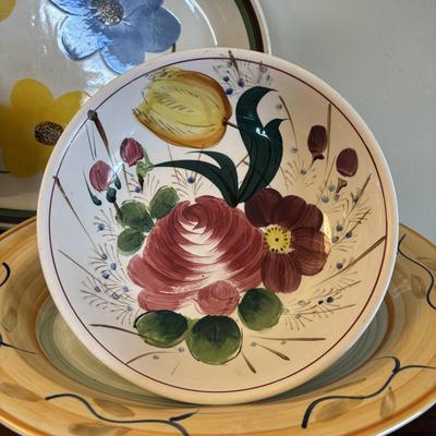 LOT 82: Urania Mod 150 Pasta Maker & Large Floral Ceramic Serving Bowls