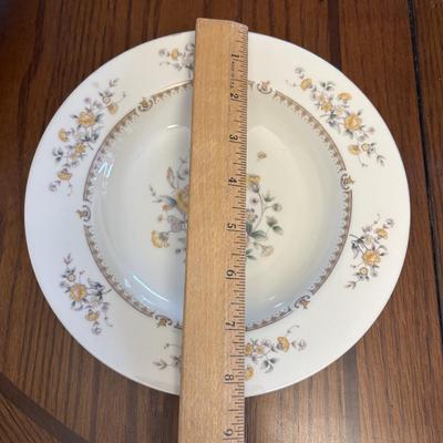 LOT 84: Mikasa Ivory China "Peony Rose" Various Pieces, Cystal Double Candle Sticks & Covered Candle Dish