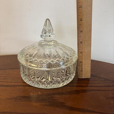 LOT 84: Mikasa Ivory China "Peony Rose" Various Pieces, Cystal Double Candle Sticks & Covered Candle Dish