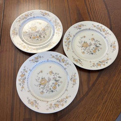 LOT 84: Mikasa Ivory China "Peony Rose" Various Pieces, Cystal Double Candle Sticks & Covered Candle Dish