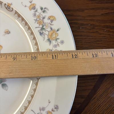 LOT 84: Mikasa Ivory China "Peony Rose" Various Pieces, Cystal Double Candle Sticks & Covered Candle Dish