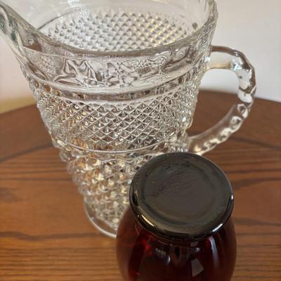 LOT 86: Vintage Anchor Hocking Ruby Red Beverage Glasses, 3-Different Sizes 4 each, Achor Hocking Wexford Pattern Pitcher and a Ruby Red...