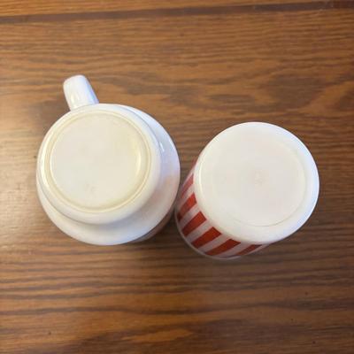 LOT 87: Kitchen Collection of Farberware Percolator Coffee Pot, Vintage Milk Glass Mug & Glass, Measuring Cups, Stainless Steel Bowls...