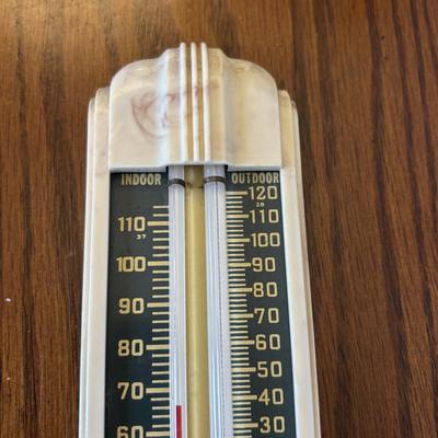 LOT 89: Cast Iron "Give Me a Penny" Bank, Vintage Hurricane/Oil Lamp, Indoor/Outdoor Thermometer & More