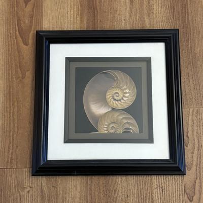 LOT 90: At the Beach Collection: a "Girly" Mug, Wildwood Glasses, Carved Wooden Sea Turtle & Framed Print of Nautilus Shell