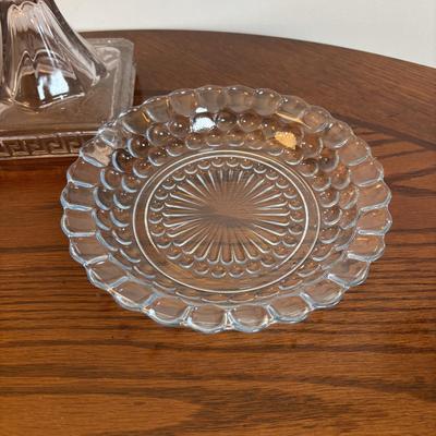 LOT 91: Vintage Hazel-Atlas Juicer, Spry Measuring Glass, Abbots Milk Bottle, Cobalt Blue Eye Cup, Carnival Glass Creamer, Hurricane Lamp...