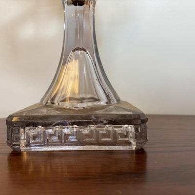 LOT 91: Vintage Hazel-Atlas Juicer, Spry Measuring Glass, Abbots Milk Bottle, Cobalt Blue Eye Cup, Carnival Glass Creamer, Hurricane Lamp...