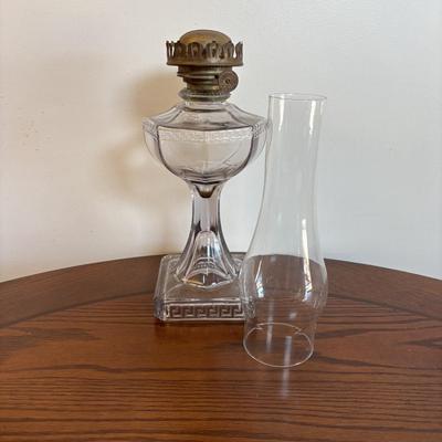 LOT 91: Vintage Hazel-Atlas Juicer, Spry Measuring Glass, Abbots Milk Bottle, Cobalt Blue Eye Cup, Carnival Glass Creamer, Hurricane Lamp...