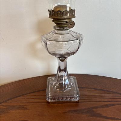 LOT 91: Vintage Hazel-Atlas Juicer, Spry Measuring Glass, Abbots Milk Bottle, Cobalt Blue Eye Cup, Carnival Glass Creamer, Hurricane Lamp...