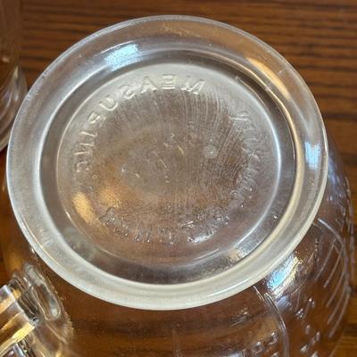 LOT 91: Vintage Hazel-Atlas Juicer, Spry Measuring Glass, Abbots Milk Bottle, Cobalt Blue Eye Cup, Carnival Glass Creamer, Hurricane Lamp...