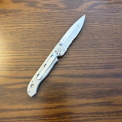 LOT 94: Pocket Knives: Brown Stone 715, Leatherman Tool, Combo Edge