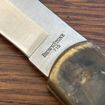 LOT 94: Pocket Knives: Brown Stone 715, Leatherman Tool, Combo Edge