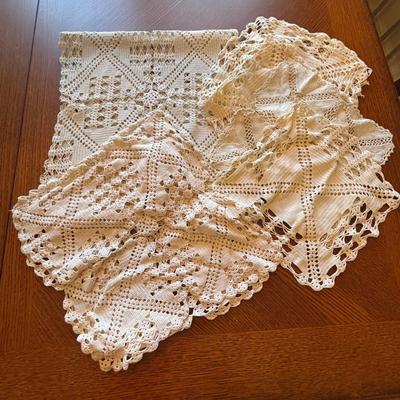 LOT 95: Basket of Crocheted Doilies & Tablecloths