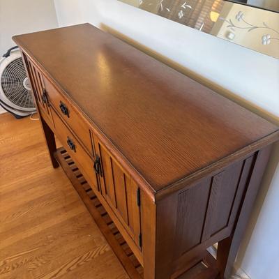 LOT 98: Mission Style Credenza/Side Board
