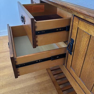 LOT 98: Mission Style Credenza/Side Board