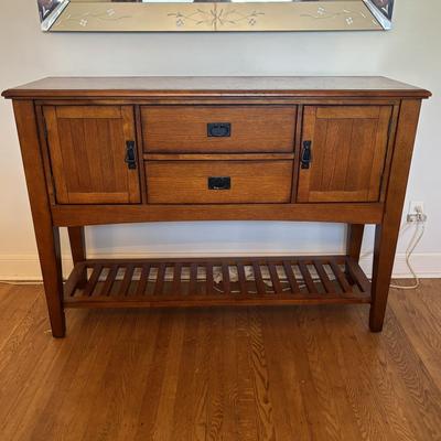 LOT 98: Mission Style Credenza/Side Board