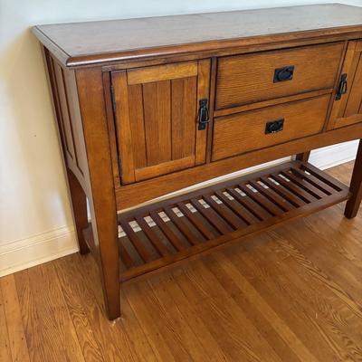 LOT 98: Mission Style Credenza/Side Board