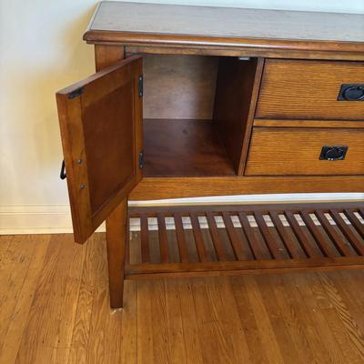 LOT 98: Mission Style Credenza/Side Board