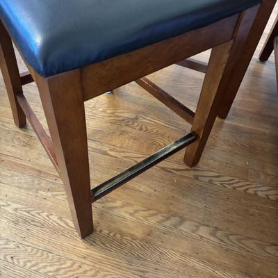 LOT 100 Mission Style Table & Chairs w/Hidden Extension & Bottom Storage Cabinet