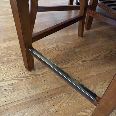 LOT 100 Mission Style Table & Chairs w/Hidden Extension & Bottom Storage Cabinet