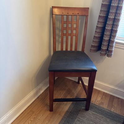 LOT 100 Mission Style Table & Chairs w/Hidden Extension & Bottom Storage Cabinet