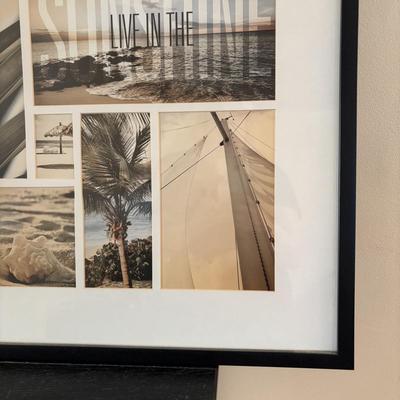 LOT 500: Home Decor Collection: Fish Wall Art, Wooden Model Pirate Ship, White Storage Cabinet, Framed Wall Art, Metal Pillar Candle Holders