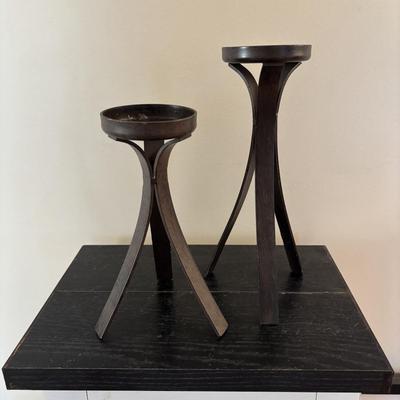 LOT 500: Home Decor Collection: Fish Wall Art, Wooden Model Pirate Ship, White Storage Cabinet, Framed Wall Art, Metal Pillar Candle Holders