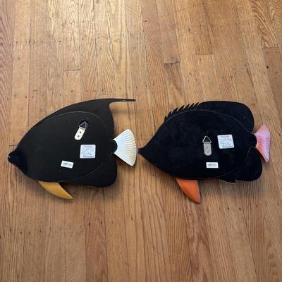 LOT 500: Home Decor Collection: Fish Wall Art, Wooden Model Pirate Ship, White Storage Cabinet, Framed Wall Art, Metal Pillar Candle Holders