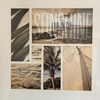 LOT 500: Home Decor Collection: Fish Wall Art, Wooden Model Pirate Ship, White Storage Cabinet, Framed Wall Art, Metal Pillar Candle Holders