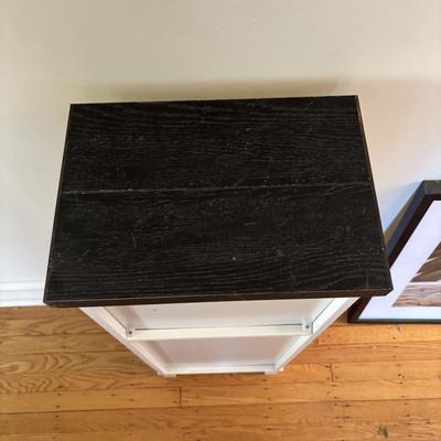 LOT 500: Home Decor Collection: Fish Wall Art, Wooden Model Pirate Ship, White Storage Cabinet, Framed Wall Art, Metal Pillar Candle Holders