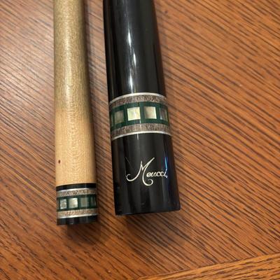 LOT 105: Pool Sticks & Case: Meucci & Unbranded