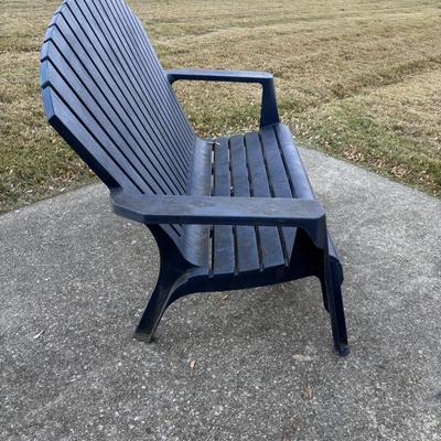 LOT 107: Outdoor Zero Gravity Chair along with an Adirondack Plastic Love Seat (appears to be painted)