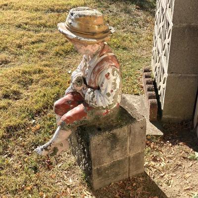 LOT 112: Vintage Concrete Boy Fishing Statue