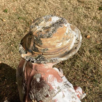 LOT 112: Vintage Concrete Boy Fishing Statue