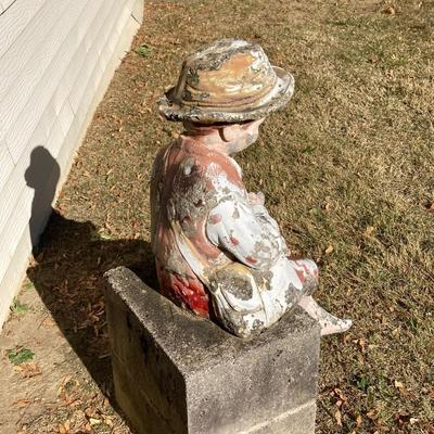 LOT 112: Vintage Concrete Boy Fishing Statue