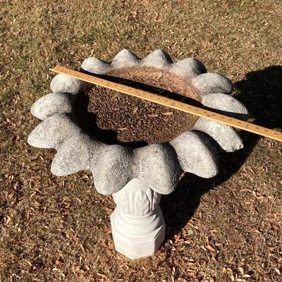 LOT 113: Vintage Concrete Two Piece Bird Bath