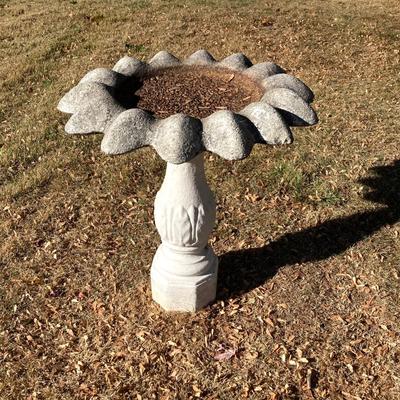 LOT 113: Vintage Concrete Two Piece Bird Bath