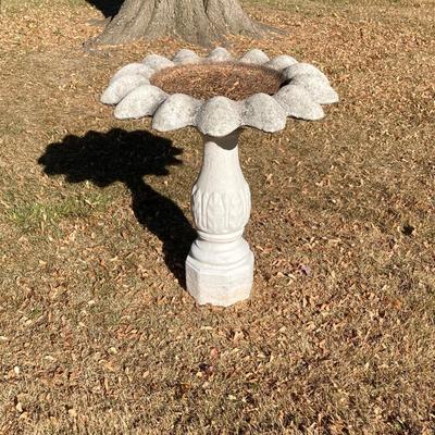 LOT 113: Vintage Concrete Two Piece Bird Bath