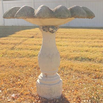 LOT 113: Vintage Concrete Two Piece Bird Bath